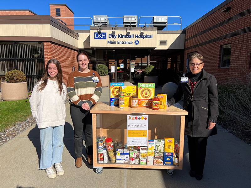 Woodstock Academy Medical Club Makes Food Donation to Day Kimball Healthcare’s Food Pantry